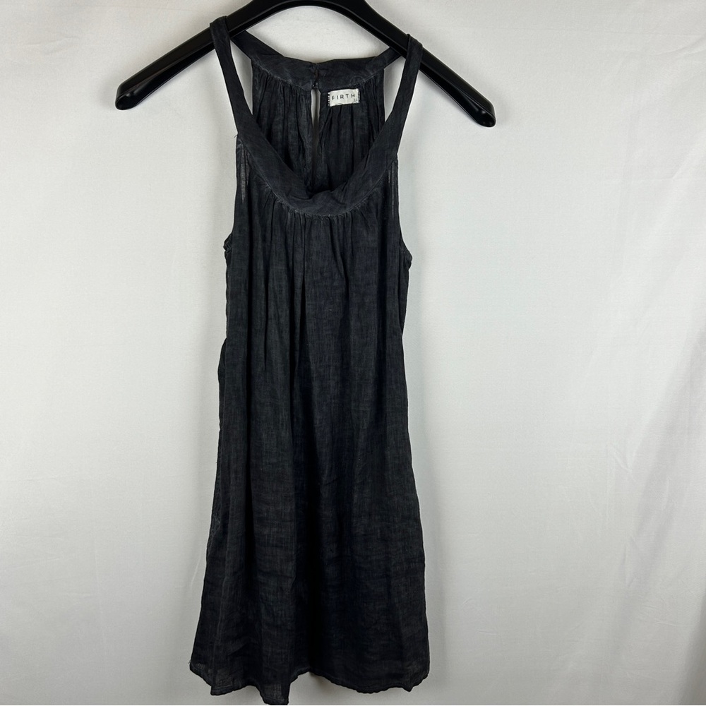 Firth halter neck linen black dress w pockets lagen look
Size XS